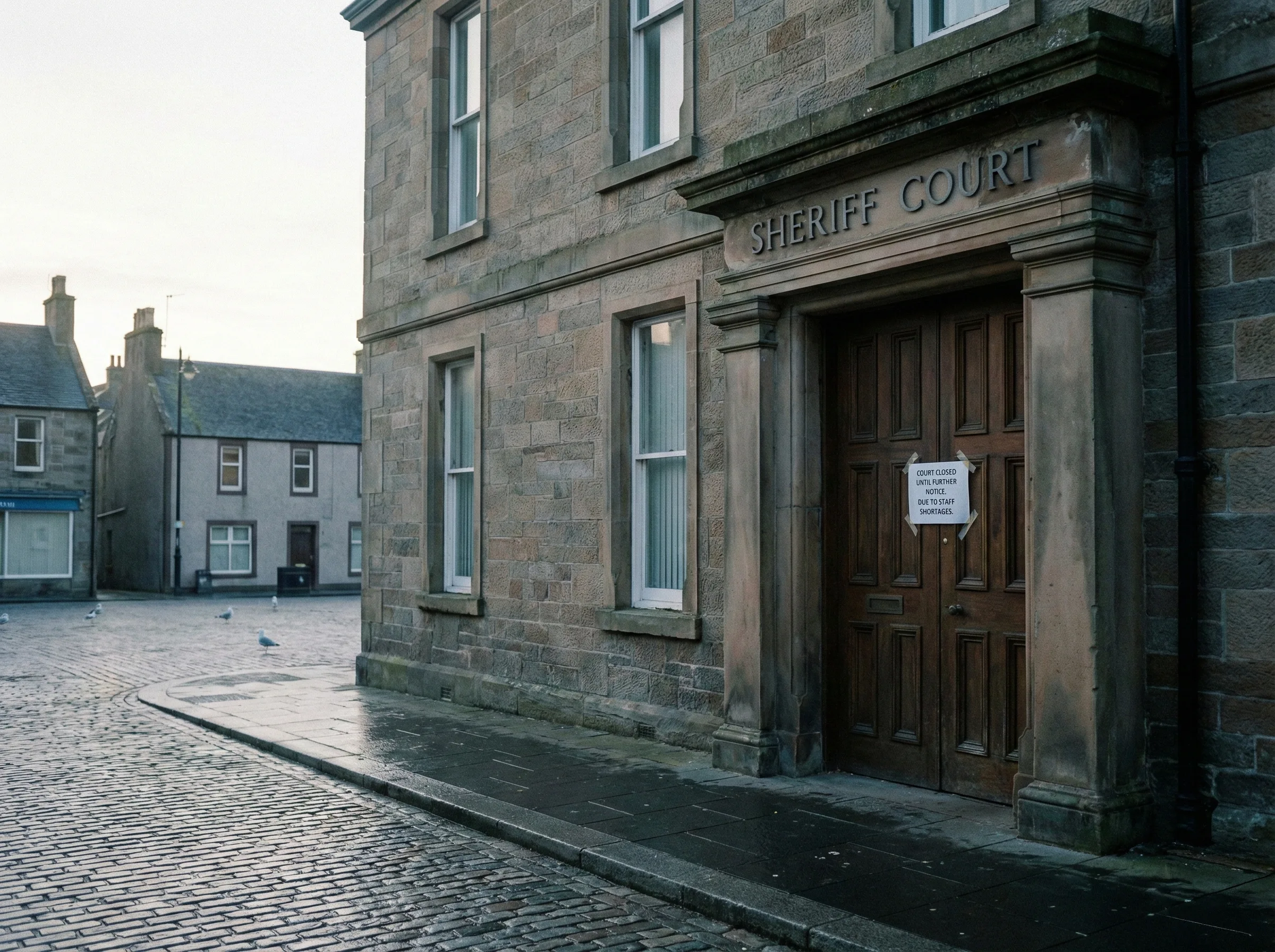 Scottish court building with closure schedule